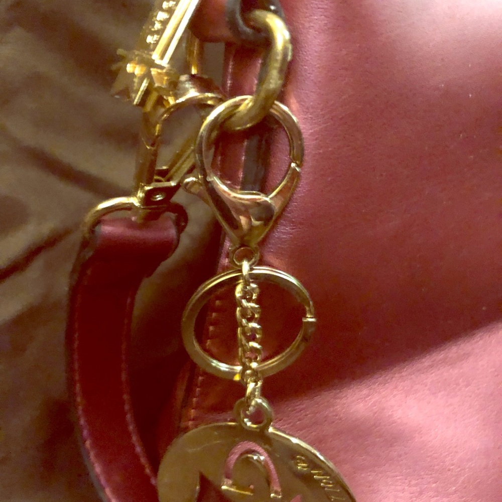 NWOT Magenta Handbag Gold Trim